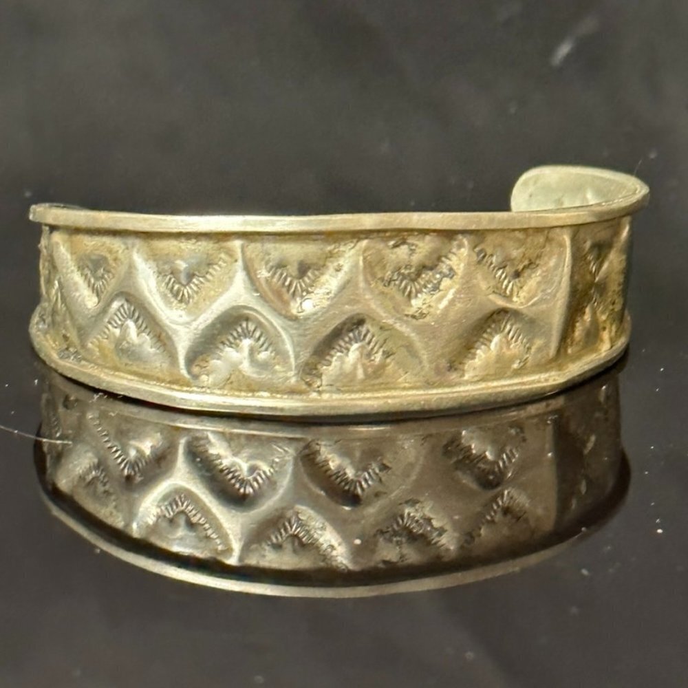 Mexicana Handmade Cuff Silver Rustic NWT Brutalist Mexico Gift Bracelet Small